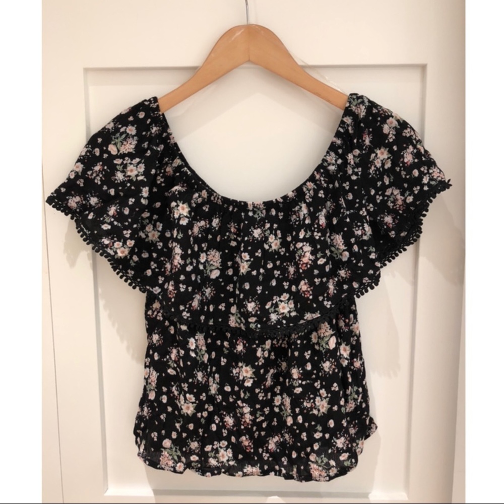 Adam Levine Floral Off Shoulder Top